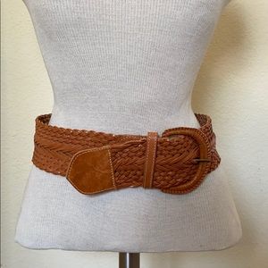 Vintage Leather Weave Woven Belt